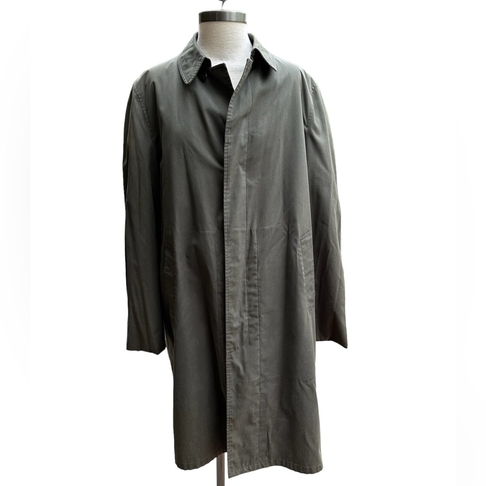 Military green trench coat